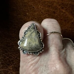 Ring gemstone Russian dendritic 925 silver